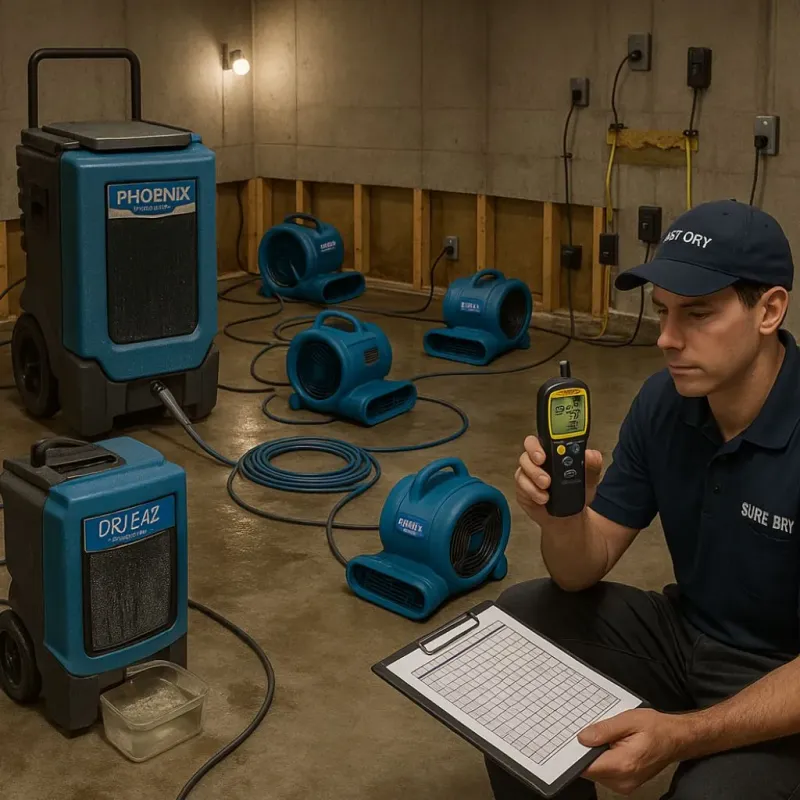 Structural Drying and Dehumidification process in Long Beach, MD